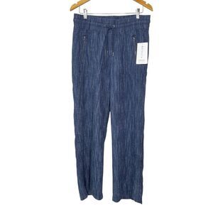 Casual Drawstring Wide-Leg Pants - Navy Blue